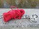 corda de nylon da pesca do ímã de 8mm 65 pés de corda da segurança com Carabiner