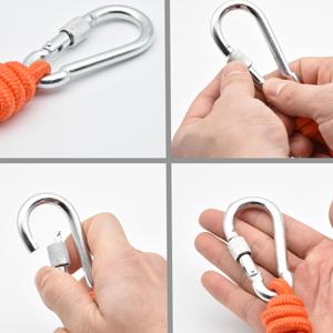 corda de nylon da pesca do ímã de 8mm 65 pés de corda da segurança com Carabiner 1